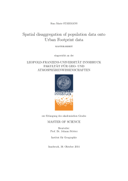 Spatial disaggregation of population data onto Urban