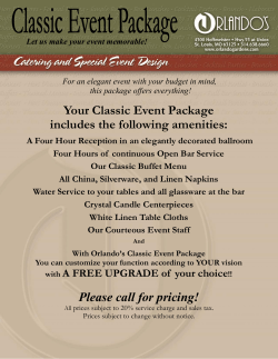 The Classic Event Buffet Package