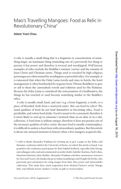 Mao`s Travelling Mangoes: Food as Relic in Revolutionary China*