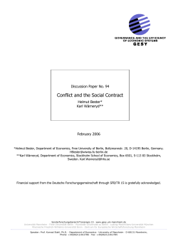 Conflict and the Social Contract - SFB TR 15