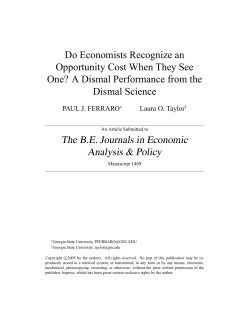 Do Economists Recognize an Opportunity Cost
