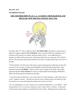 Mother Hips Troubadour Release