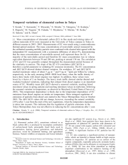 Temporal variations of elemental carbon in Tokyo