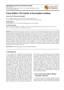 Franz Kafka`s The Castle: A foucauldian reading