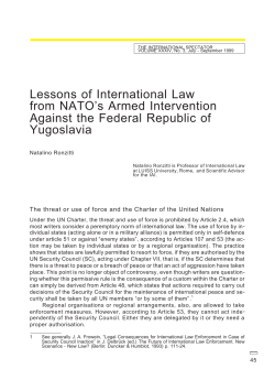 Lessons of International Law from NATO`s Armed Intervention