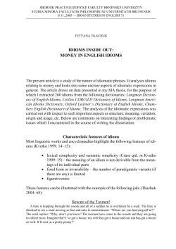 Tkachuk, Tetyana: Idioms Inside Out: Money in English Idioms