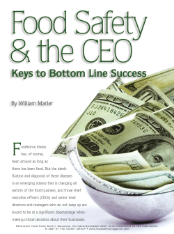 Food Safety and the CEO