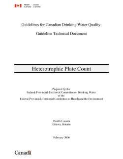 Heterotrophic Plate Count - Guideline technical document