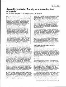 Acoustic emission for physical examination of metals