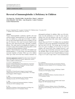 Reversal of Immunoglobulin A Deficiency in Children | SpringerLink