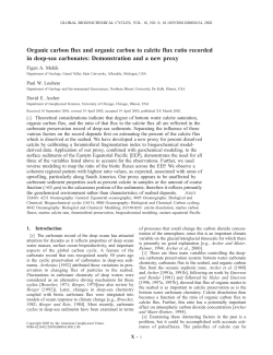 Organic carbon flux and organic carbon to calcite flux ratio recorded