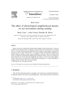 The effect of phonological neighborhood density on eye movements