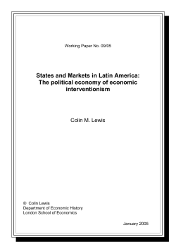 States and Markets in Latin America: The political economy of