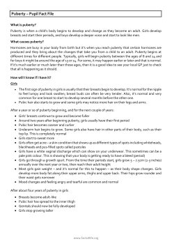 Puberty &ndash; Pupil Fact File