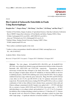 Bio-Control of Salmonella Enteritidis in Foods Using Bacteriophages
