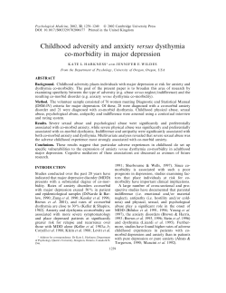 Childhood adversity and anxiety versus dysthymia co
