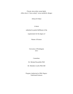 Chronic stress alters serum lipids: effects due to "stress eating