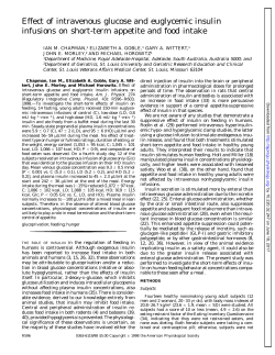 Effect of intravenous glucose and euglycemic insulin infusions on