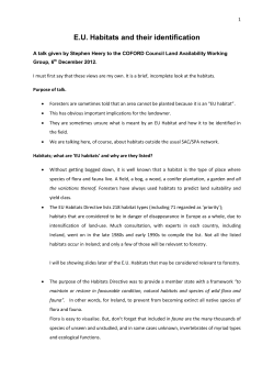 EU Habitats and their identification