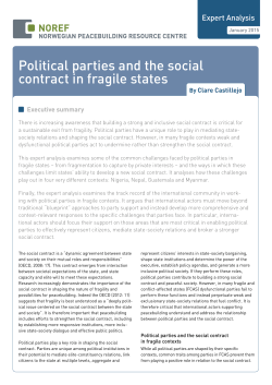 Political Parties and the Social Contract in Fragile States