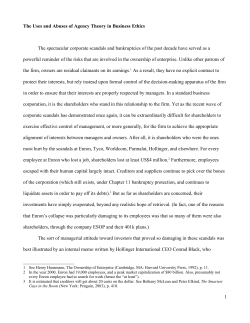 The Uses and Abuses of Agency Theory in