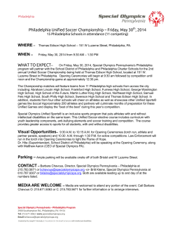 Philadelphia Unified Soccer Championship &ndash; Friday, May 30th