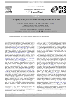 Ontogeny`s impacts on human---dog communication.