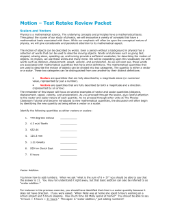 Motion &ndash; Test Retake Review Packet