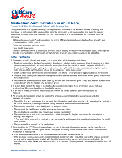 Medication Administration in Child Care