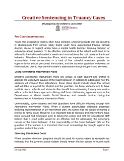 Creative Sentencing in Truancy Cases