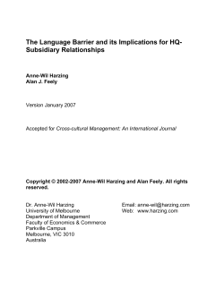 The Language Barrier and its Implications for HQ