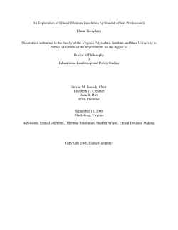 An Exploration of Ethical Dilemma Resolution by