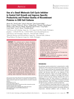 Use of a small molecule cell cycle inhibitor to control cell growth and