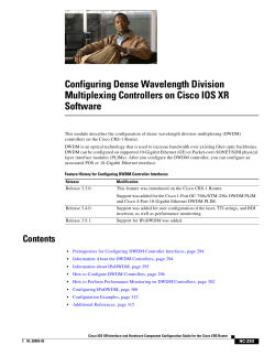 Configuring Dense Wavelength Division Multiplexing Controllers on
