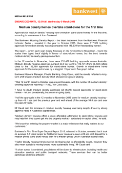 Bankwest Housing Density Report 2016