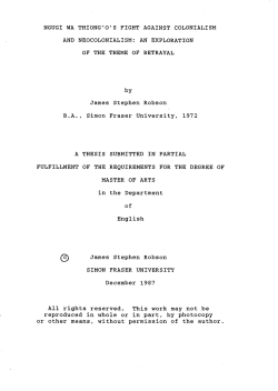 Ngugi wa Thiong`o`s fight against colonialism and neocolonialism