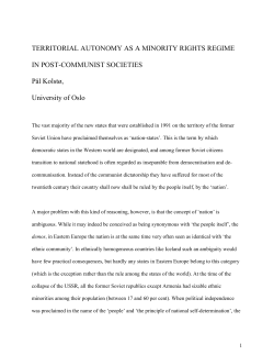 territorial autonomy as a minority rights regime in post