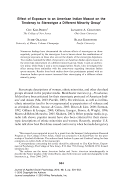 Effect of Exposure to an American Indian Mascot on the Tendency to