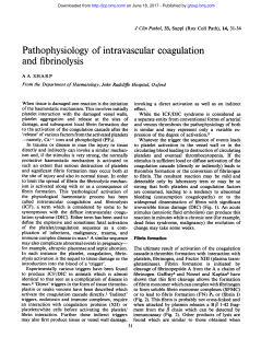 Pathophysiology of intravascular coagulation and fibrinolysis