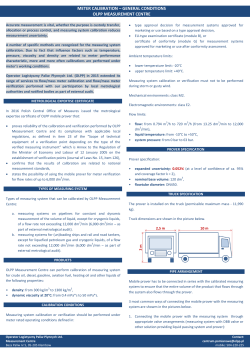 meter calibration &ndash; general conditions olpp measurement centre