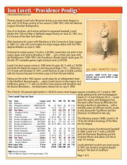 Tom Lovett, &ldquo;Providence Prodigy&rdquo;