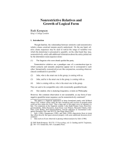 Nonrestrictive Relatives and Growth of Logical Form