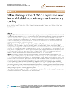 Differential regulation of PGC-1α expression in rat liver and skeletal