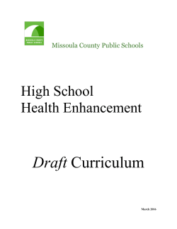 Draft Curriculum - Missoula County Public Schools