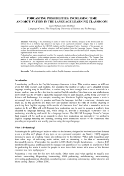 PODCASTING POSSIBILITIES: INCREASING TIME AND