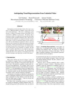 Anticipating Visual Representations from Unlabeled Video