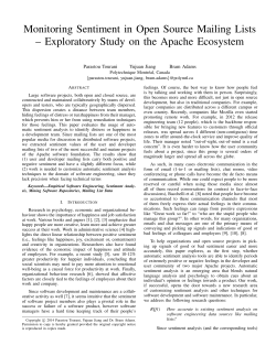 Monitoring Sentiment in Open Source Mailing Lists