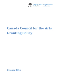 Canada Council for the Arts Granting Policy