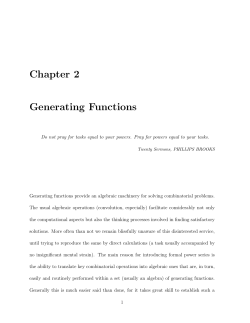 Chapter 2 Generating Functions