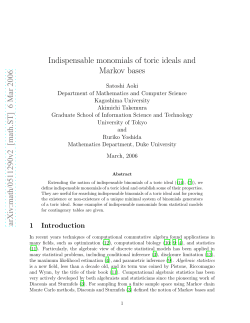 Indispensable monomials of toric ideals and